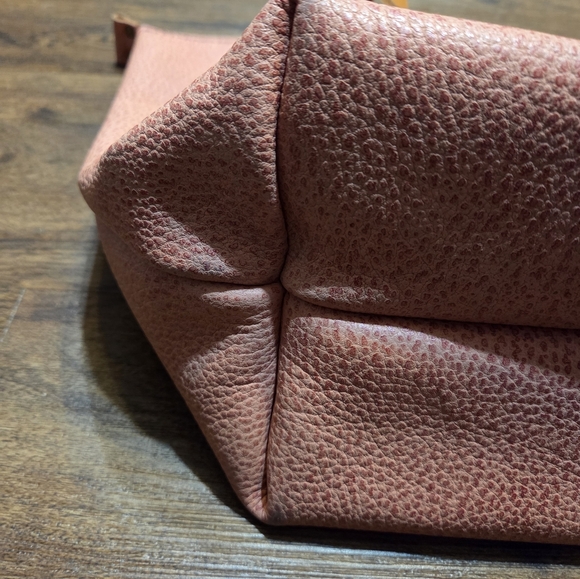 Portland Leather Goods Flamingo? Pink Pebbled Leather Large Tote Bag Purse - Picture 7 of 7